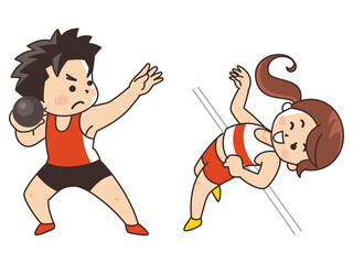 陸上競技　砲丸投　走高跳　スポーツ　部活動