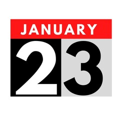 January 23 . flat daily calendar icon .date ,day, month .calendar for the month of January