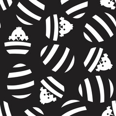 Black and White Easter Egg Seamless Pattern Background