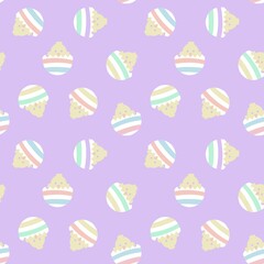 Rainbow Pastel Easter Egg Seamless Pattern Background