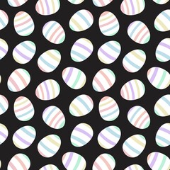 Rainbow Pastel Easter Egg Seamless Pattern Background