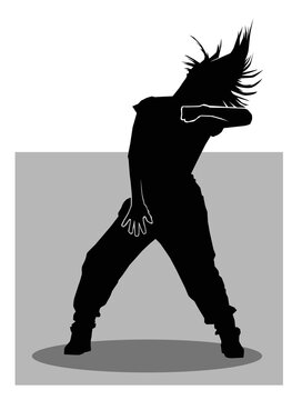 female hiphop dance silhouette