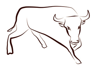 牛の線画イラスト