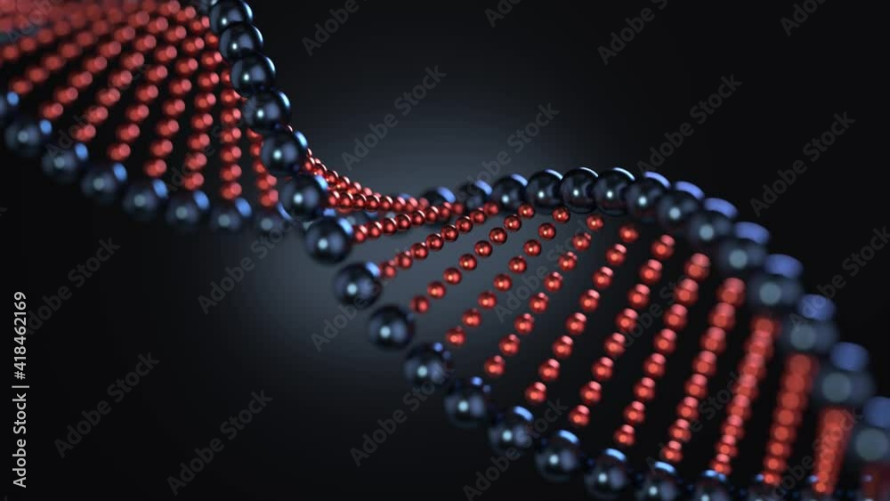 Wall mural dna molecules, structure of the genetic code, 3d rendering,4k loop conceptual video.