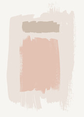 Vector boho wall art print. Trendy neutral  bohemian style acrylic painting, home decor. Abstract art in soft pastel colors. Scandinavian wall decoration. Brochure cover creative contemporary design