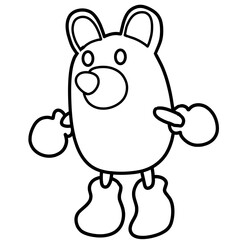 かわいいクマのぬいぐるみ　線画