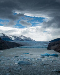 The "Grey" glacier seen from a lookout, in "Torres del Paine" National Park