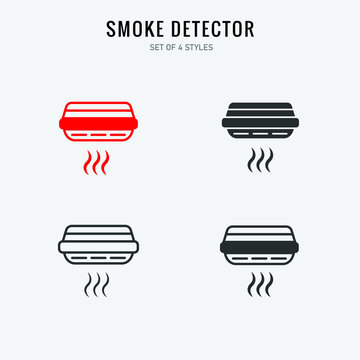 Fire Detector Alarm Vector Icon Smoke Detector