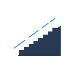 Stairs Icon with vector illustration and flat shape