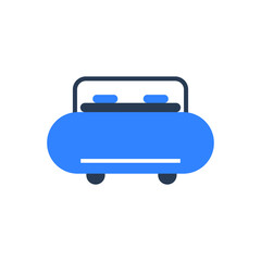 Bed icon. single bed, double bed icon with vector shape and illustration.