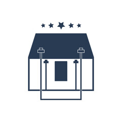 Hotel icon. Five-star hotel, rest house, resort icon.