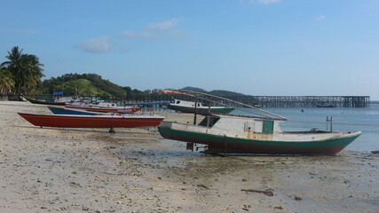 Obraz premium Teluk Tamiyang Beach Panorama In Kotabaru