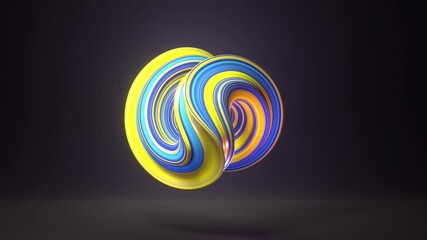 Abstract 3D Spiral  Curve rotating Satisfying Animation 3D HD Satisfying Looping Animation - Powered by Adobe