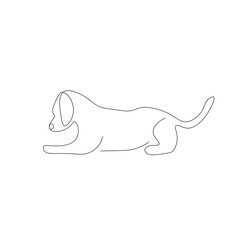 Dog line drawing animal, vector illustration