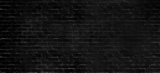 Clean black blank brick wall for background. Modern Vintage Structure. Copy, text, wording and graphic space