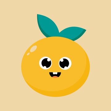 orange cartoon character in kawaii style