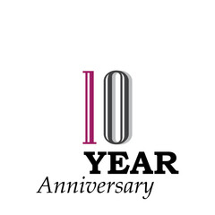 10 Years Anniversary Celebration Purple Color Vector Template Design Illustration