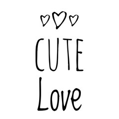 ''Cute love'' Lettering