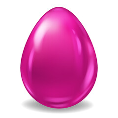 Red Realistic Easter Egg Colored Glossy. Vector illustration isolated
