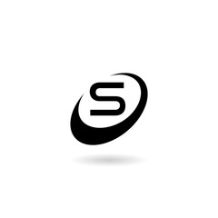 Letter S logo with shadow