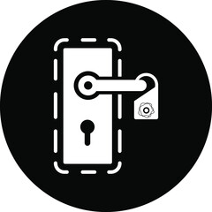 Door security lock icon. Digital lock, wifi lock, door protection lock icon with vector illustration and flat shape.