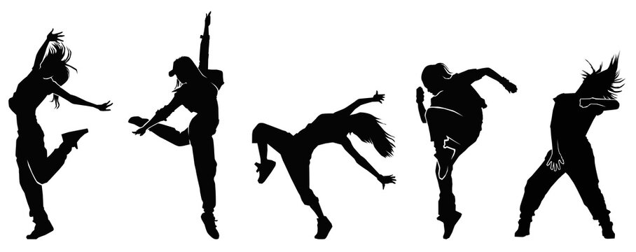 collection of female modern dance silhouettes