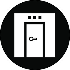 Door icon. door closed icon. hotel room, house door icon with vector illustration and flat shape