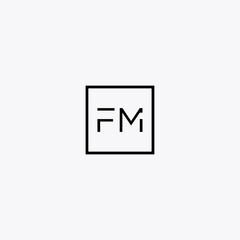 FM logo template with creative gradient concept
