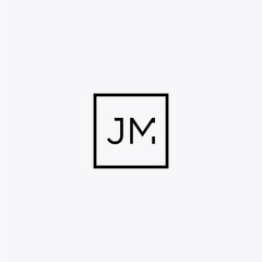 JM logo template with creative gradient concept