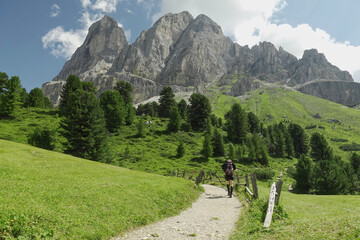 hiking in the mountains
