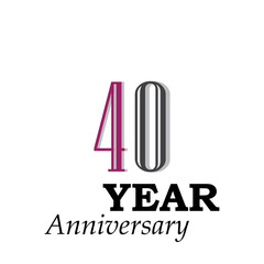Fototapeta premium 40 Years Anniversary Celebration Color Vector Template Design Illustration