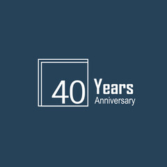 40 Years Anniversary Celebration Blue Color Vector Template Design Illustration