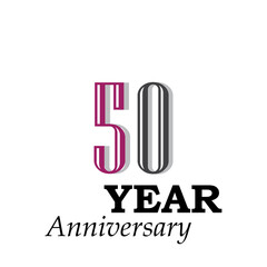 50 Years Anniversary Celebration Color Vector Template Design Illustration