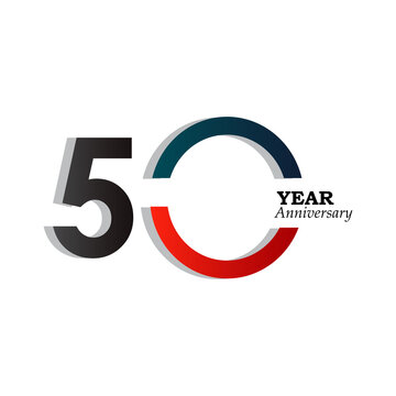 50 Years Anniversary Celebration Black Blue Color Vector Template Design Illustration