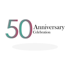 50 Years Anniversary Celebration Rainbow Color Vector Template Design Illustration