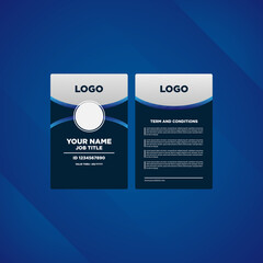 Blue ID card template