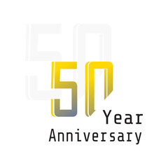 50 Years Anniversary Celebration Color Vector Template Design Illustration