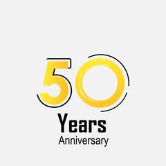 50 Years Anniversary Celebration Color Vector Template Design Illustration