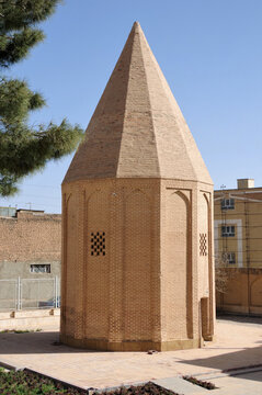 Burcu Kurban Mausoleum was built in the 12th century during the Great Seljuk period. Brick was used in the construction of the tomb. Hamedan, Iran.