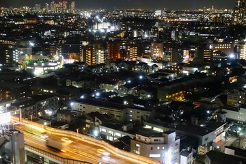 Fototapeta na wymiar 東京の夜〜遠くに高層ビル群
