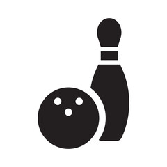 Bowling icon, ball and pin