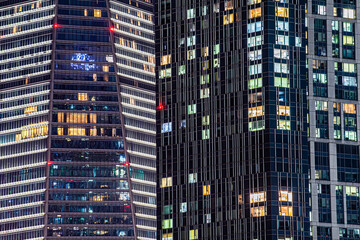 skyscrapers in night
