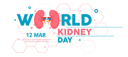 Illustration Of World Kidney Day Poster Or Banner Background.Kidney care logo design. Urology vector design. World kidney day logotype