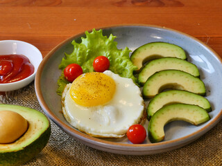 salad with avocado and salmon