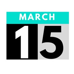 March 15 . flat daily calendar icon .date ,day, month .calendar for the month of March