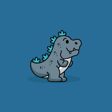 Cute little Godzilla cute mascot design