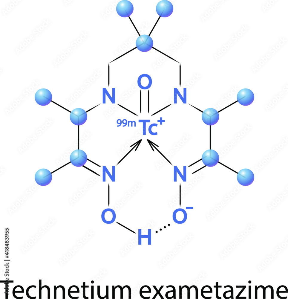 Sticker Technetium exametazime is a radiopharmaceutical that used for the detection of altered regional cerebral perfusion in stroke