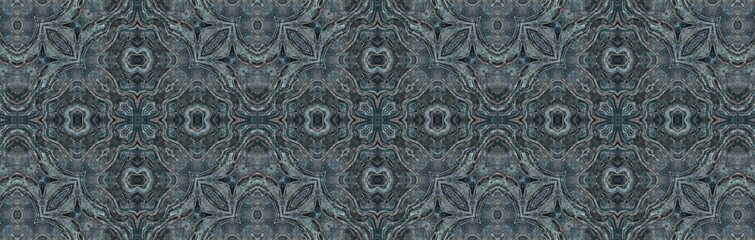 Kaleidoscope Pattern Banner In Shades Of Teal