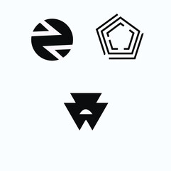 Black and White 3 icons vector Art design