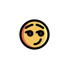Smile Seduce Emoticon Icon Logo Vector Illustration. Outline Style..